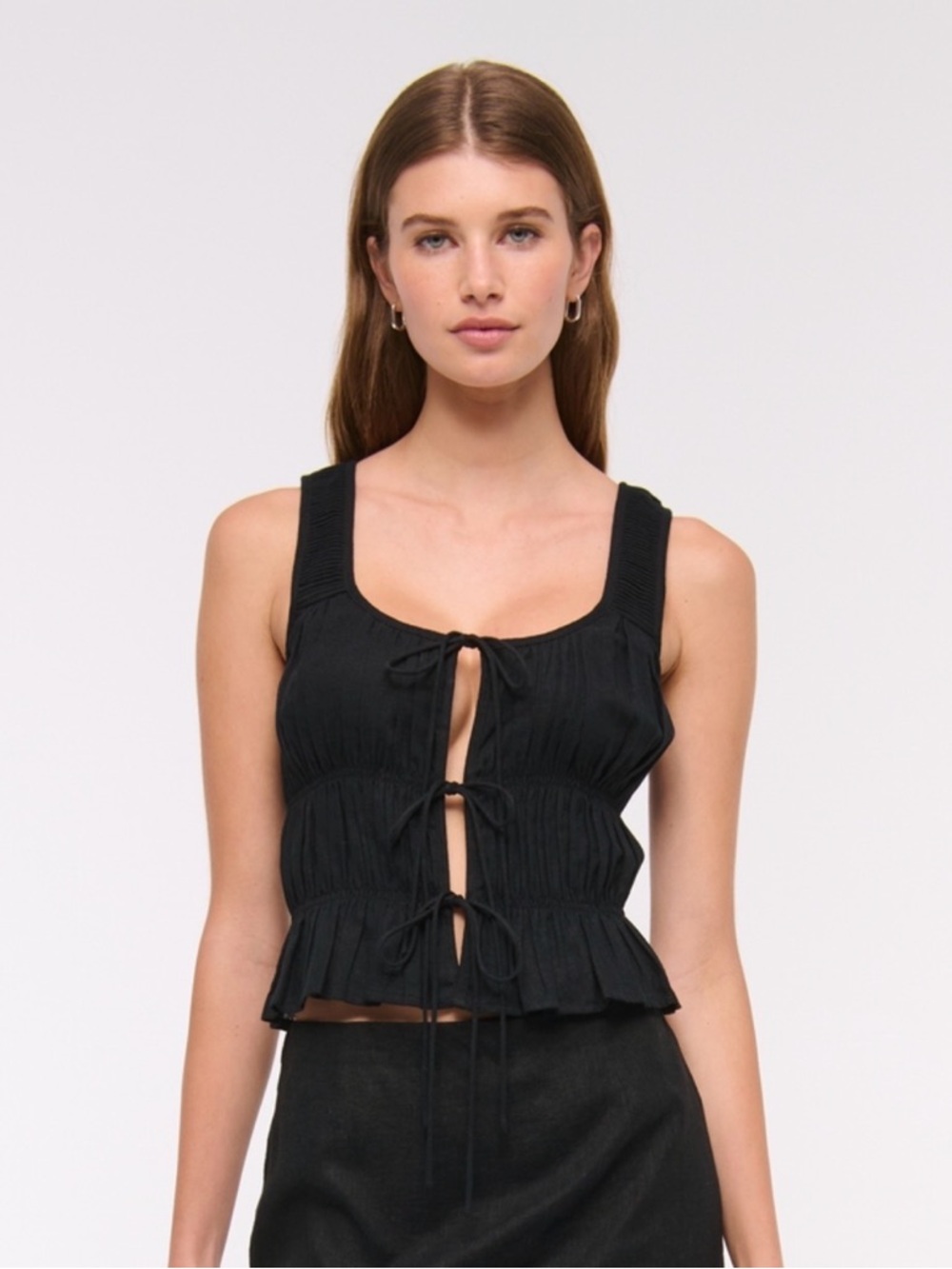 Abercrombie Ruched Tie-Front Top